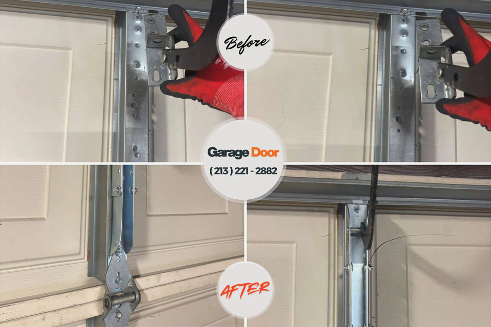 Before and after: garage door repair Deenwood, GA